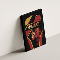 Belgium Football Canvas Wall Art Bold National Colors With Lion Crest