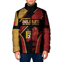 Custom Belgium Football Padded Jacket Bold National Colors With Lion Crest