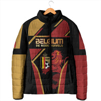 Custom Belgium Football Padded Jacket Bold National Colors With Lion Crest