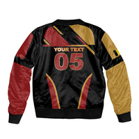 Custom Belgium Football Sleeve Zip Bomber Jacket Bold National Colors With Lion Crest