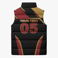 Custom Belgium Football Sleeveless Puffer Jacket Bold National Colors With Lion Crest