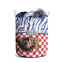 Croatia Football Laundry Basket Marten In Hole With Checkered Patterns