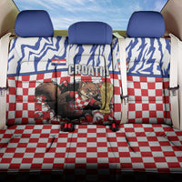 Croatia Football Back Car Seat Cover Marten In Hole With Checkered Patterns
