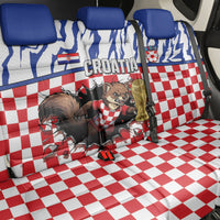 Croatia Football Back Car Seat Cover Marten In Hole With Checkered Patterns