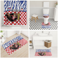 Croatia Football Bathroom Set Marten In Hole With Checkered Patterns