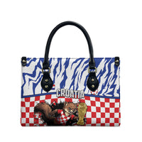 Croatia Football Leather Bag Marten In Hole With Checkered Patterns