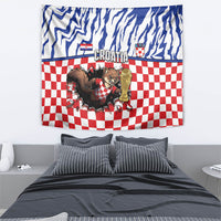 Croatia Football Tapestry Marten In Hole With Checkered Patterns
