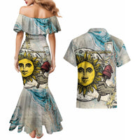 Argentina Couples Matching Mermaid Dress and Hawaiian Shirt Sol De Mayo Retro Style - Wonder Print Shop