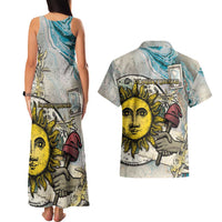 Argentina Couples Matching Tank Maxi Dress and Hawaiian Shirt Sol De Mayo Retro Style - Wonder Print Shop