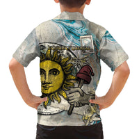 Argentina Family Matching Off The Shoulder Long Sleeve Dress and Hawaiian Shirt Sol De Mayo Retro Style - Wonder Print Shop