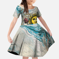 Argentina Family Matching Off The Shoulder Long Sleeve Dress and Hawaiian Shirt Sol De Mayo Retro Style - Wonder Print Shop