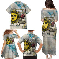 Argentina Family Matching Puletasi and Hawaiian Shirt Sol De Mayo Retro Style - Wonder Print Shop