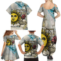 Argentina Family Matching Summer Maxi Dress and Hawaiian Shirt Sol De Mayo Retro Style - Wonder Print Shop