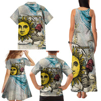Argentina Family Matching Tank Maxi Dress and Hawaiian Shirt Sol De Mayo Retro Style - Wonder Print Shop
