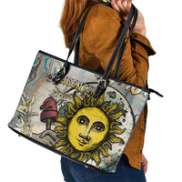 Argentina Leather Tote Bag Sol De Mayo Retro Style - Wonder Print Shop