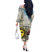 Argentina Off The Shoulder Long Sleeve Dress Sol De Mayo Retro Style - Wonder Print Shop