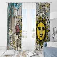 Argentina Window Curtain Sol De Mayo Retro Style - Wonder Print Shop