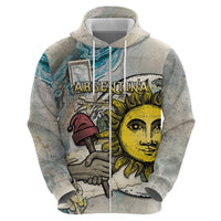 Argentina Zip Hoodie Sol De Mayo Retro Style - Wonder Print Shop