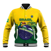 Personalized Brazil Baseball Jacket Toco Toucan Tropical Vibes - Wonder Print Shop