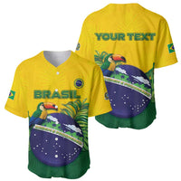Personalized Brazil Baseball Jersey Toco Toucan Tropical Vibes - Wonder Print Shop