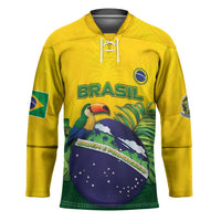 Personalized Brazil Hockey Jersey Toco Toucan Tropical Vibes - Wonder Print Shop