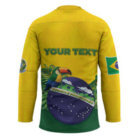 Personalized Brazil Hockey Jersey Toco Toucan Tropical Vibes - Wonder Print Shop