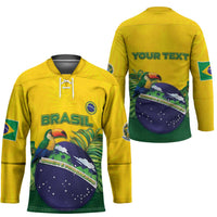 Personalized Brazil Hockey Jersey Toco Toucan Tropical Vibes - Wonder Print Shop