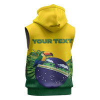 Personalized Brazil Sleeveless Zip Hoodie Toco Toucan Tropical Vibes - Wonder Print Shop