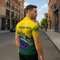 Personalized Brazil Zipper Polo Shirt Toco Toucan Tropical Vibes - Wonder Print Shop
