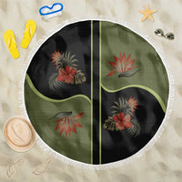 Western Yoke Beach Blanket Tropical Hibiscus Cowboy Style - Wonder Print Shop
