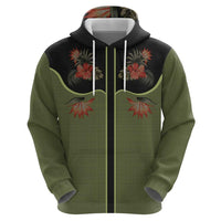 Western Yoke Hoodie Tropical Hibiscus Cowboy Style - Wonder Print Shop