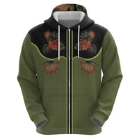 Western Yoke Hoodie Tropical Hibiscus Cowboy Style - Wonder Print Shop