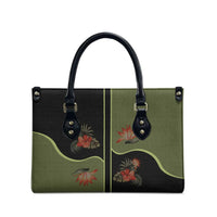 Western Yoke Leather Bag Tropical Hibiscus Cowboy Style - Wonder Print Shop