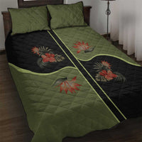Western Yoke Quilt Bed Set Tropical Hibiscus Cowboy Style - Wonder Print Shop