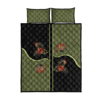 Western Yoke Quilt Bed Set Tropical Hibiscus Cowboy Style - Wonder Print Shop