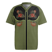 Western Yoke Rugby Jersey Tropical Hibiscus Cowboy Style - Wonder Print Shop