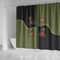 Western Yoke Shower Curtain Tropical Hibiscus Cowboy Style - Wonder Print Shop