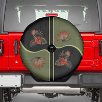 Western Yoke Spare Tire Cover Tropical Hibiscus Cowboy Style - Wonder Print Shop