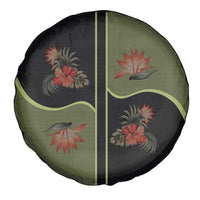 Western Yoke Spare Tire Cover Tropical Hibiscus Cowboy Style - Wonder Print Shop
