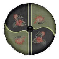 Western Yoke Spare Tire Cover Tropical Hibiscus Cowboy Style - Wonder Print Shop
