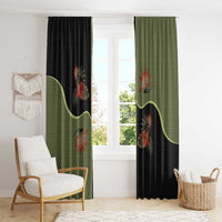 Western Yoke Window Curtain Tropical Hibiscus Cowboy Style - Wonder Print Shop