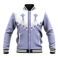 Western Yoke Baseball Jacket Jellyfish And Water Bubbles Cowboy Style - Wonder Print Shop