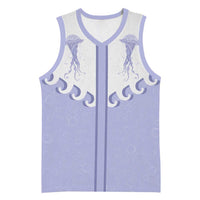Western Yoke Basketball Jersey Jellyfish And Water Bubbles Cowboy Style - Wonder Print Shop