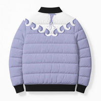 Western Yoke Bomber Puffer Jacket Jellyfish And Water Bubbles Cowboy Style - Wonder Print Shop