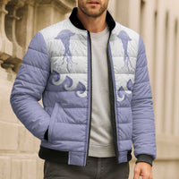 Western Yoke Bomber Puffer Jacket Jellyfish And Water Bubbles Cowboy Style - Wonder Print Shop