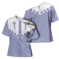 Western Yoke Cross Shoulder Shirt Jellyfish And Water Bubbles Cowboy Style - Wonder Print Shop