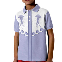 Western Yoke Kid Polo Shirt Jellyfish And Water Bubbles Cowboy Style - Wonder Print Shop