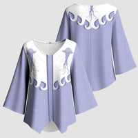 Western Yoke Kimono Sleeve Blouse Jellyfish And Water Bubbles Cowboy Style - Wonder Print Shop