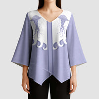 Western Yoke Kimono Sleeve Blouse Jellyfish And Water Bubbles Cowboy Style - Wonder Print Shop