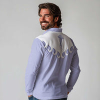 Western Yoke Long Sleeve Polo Shirt Jellyfish And Water Bubbles Cowboy Style - Wonder Print Shop
